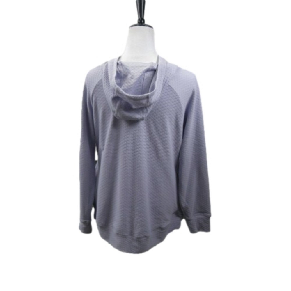 MTA Sport Lilac Textured Mock Neck Hoodie Size Medium - Picture 4 of 5